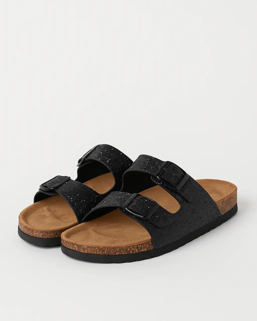 Sandalo glitterato con doppia fibbia Dorabella