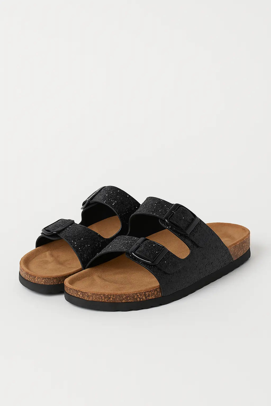 Sandalo glitterato con doppia fibbia Dorabella