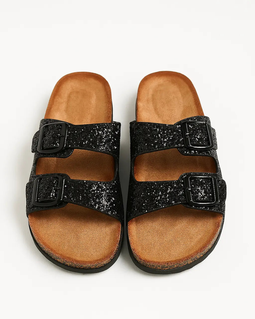 Sandalo glitterato con doppia fibbia Dorabella