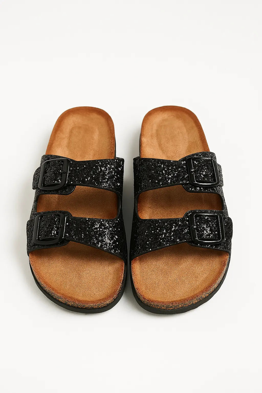 Sandalo glitterato con doppia fibbia Dorabella