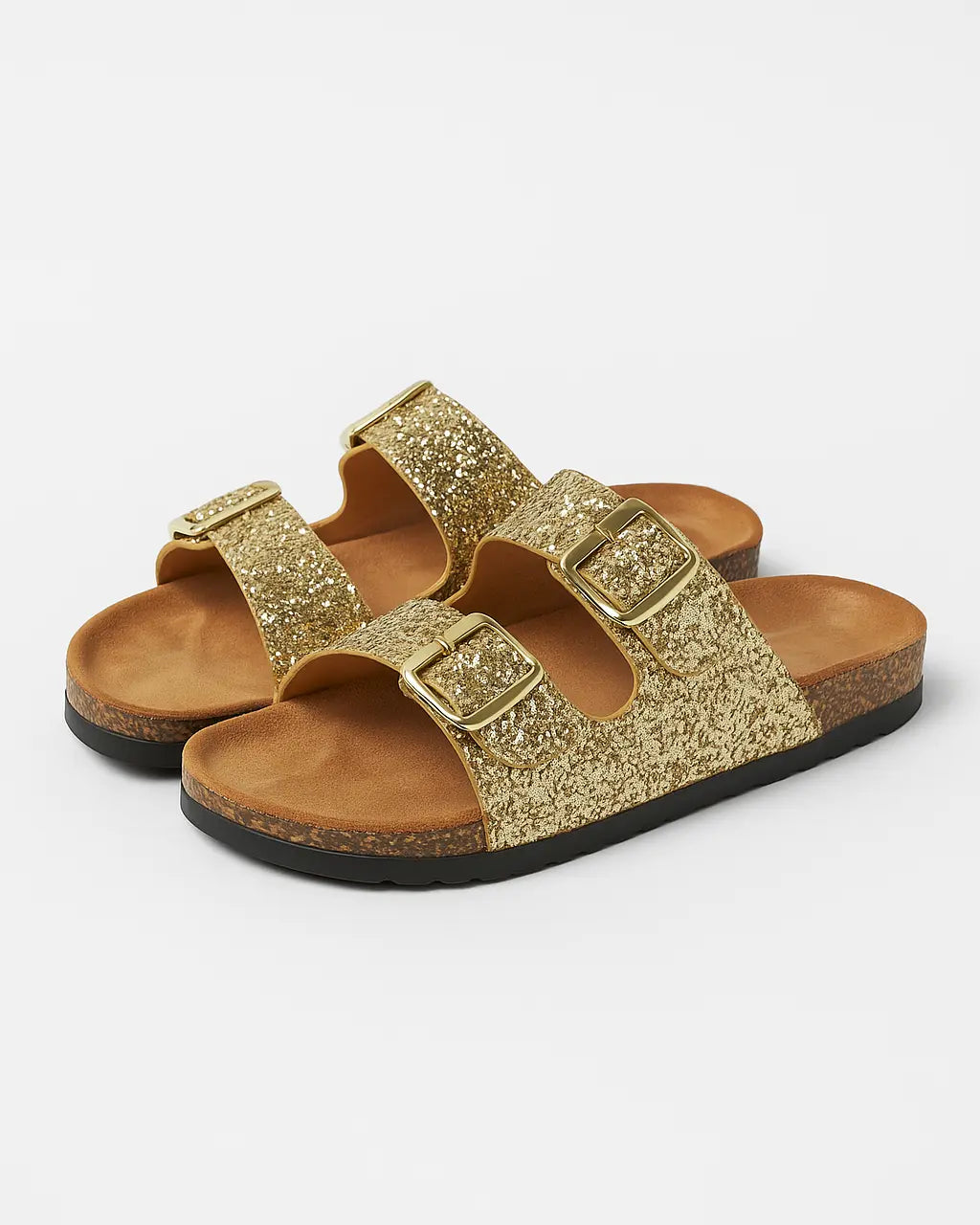 Sandalo glitterato con doppia fibbia Dorabella