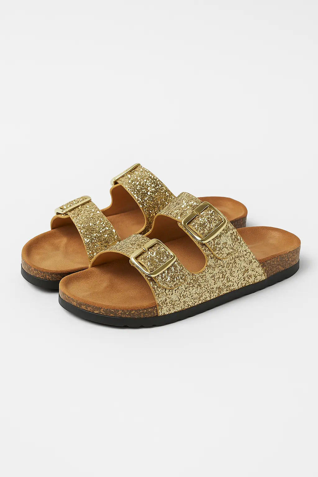 Sandalo glitterato con doppia fibbia Dorabella