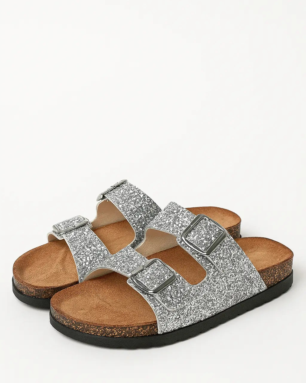 Sandalo glitterato con doppia fibbia Dorabella