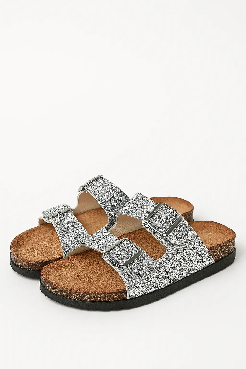 Sandalo glitterato con doppia fibbia Dorabella