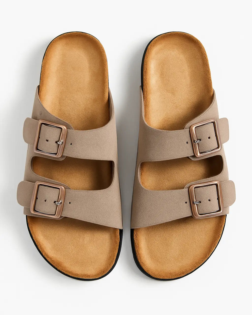 Sandalo in suede con doppia fibbia Dorabella