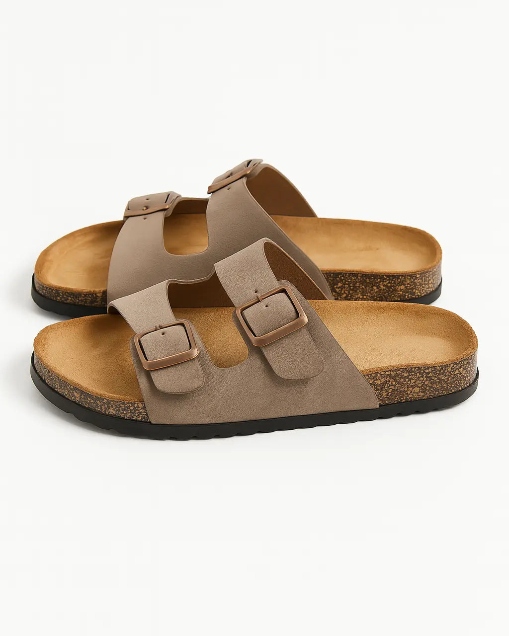 Sandalo in suede con doppia fibbia Dorabella