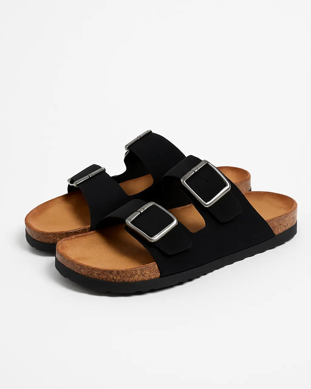 Sandalo in suede con doppia fibbia Dorabella