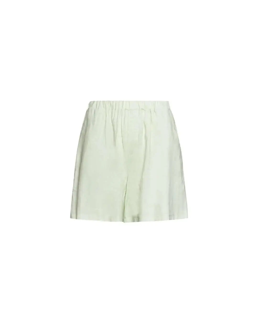 Short in tela di lino e viscosa tinta unita con bustino elasticizzato. MENTA DORABELLA