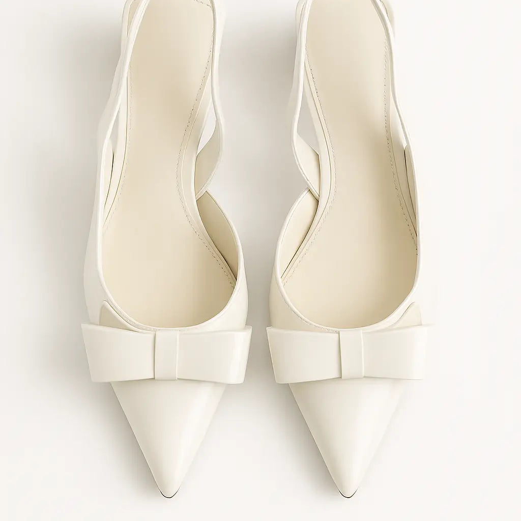 Slingback con fasce intrecciate a fiocco in vernice - 380-612 Dorabella