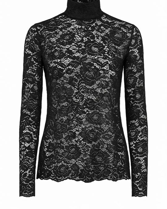 Sottogiacca dolcevita in pizzo DORABELLA XXL / Nero