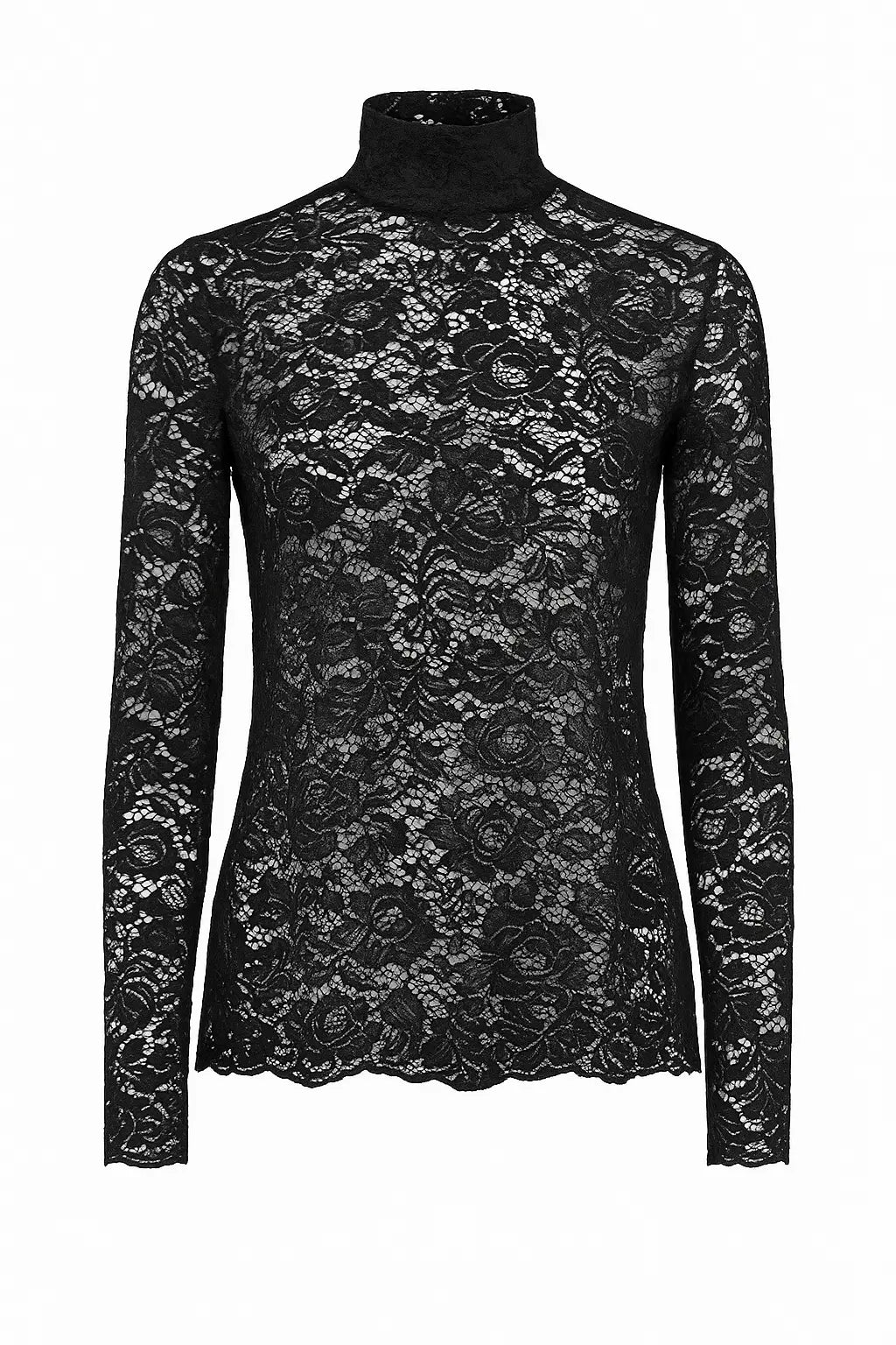 Sottogiacca dolcevita in pizzo DORABELLA XXL / Nero