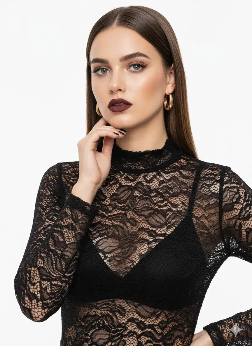Sottogiacca dolcevita in pizzo DORABELLA