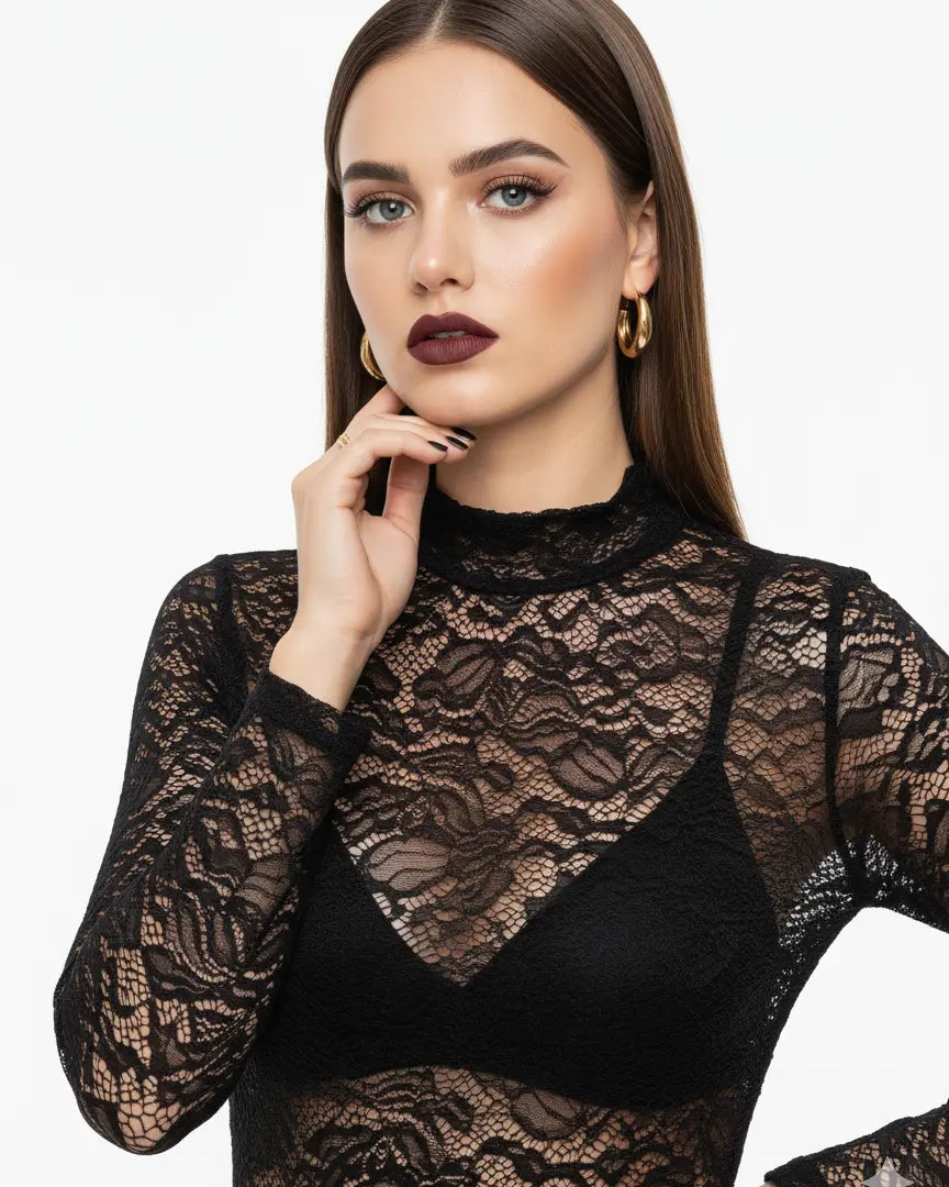 Sottogiacca dolcevita in pizzo DORABELLA