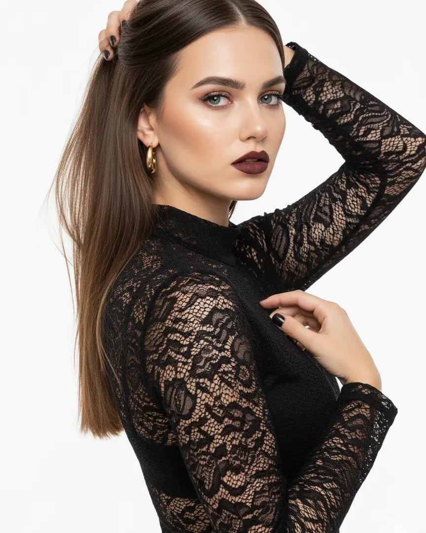 Sottogiacca dolcevita in pizzo DORABELLA