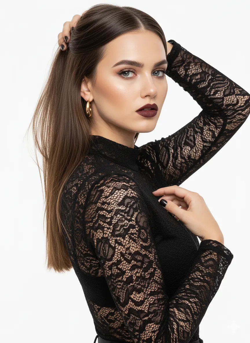 Sottogiacca dolcevita in pizzo DORABELLA