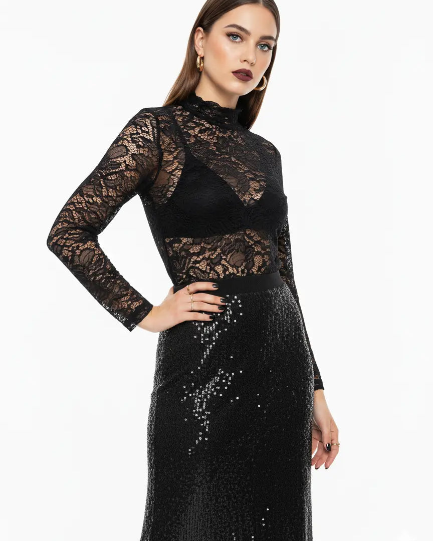 Sottogiacca dolcevita in pizzo DORABELLA