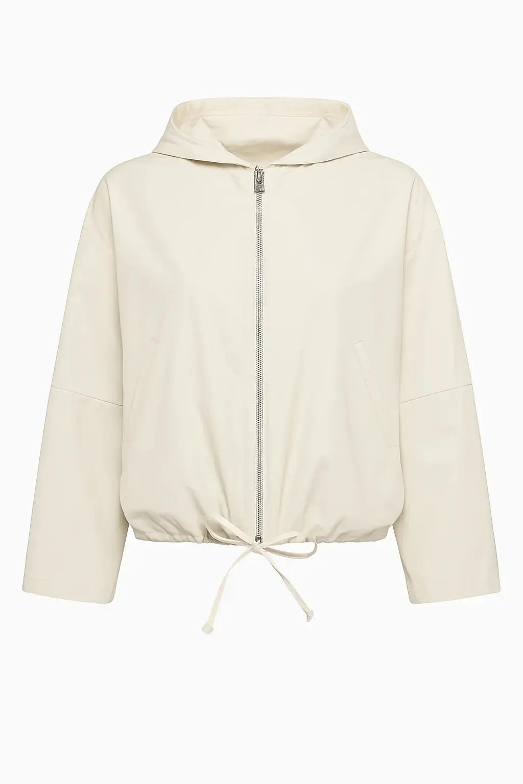 Spolverino con cappuccio in tessuto spalmato Dorabella