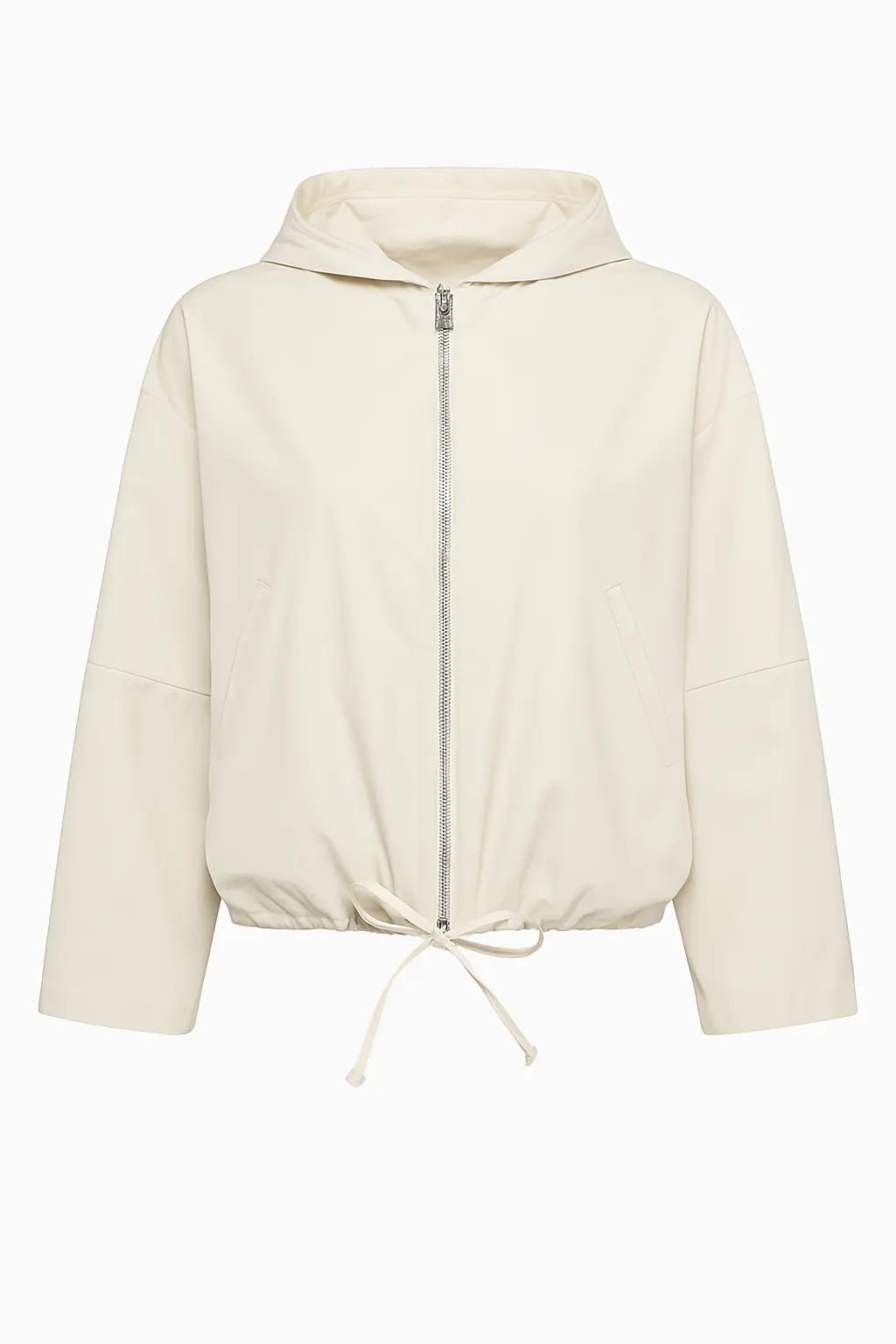 Spolverino con cappuccio in tessuto spalmato Dorabella