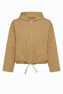 Spolverino con cappuccio in tessuto spalmato Dorabella