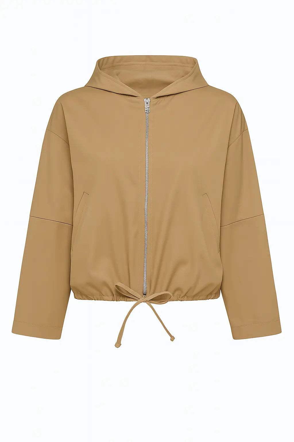 Spolverino con cappuccio in tessuto spalmato Dorabella