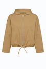 Spolverino con cappuccio in tessuto spalmato Dorabella