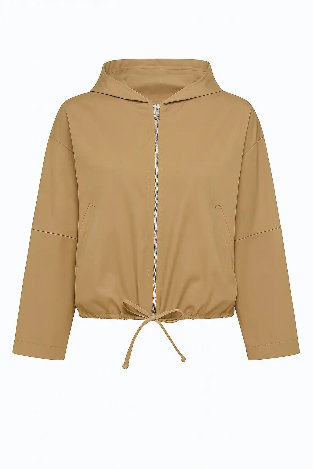 Spolverino con cappuccio in tessuto spalmato Dorabella