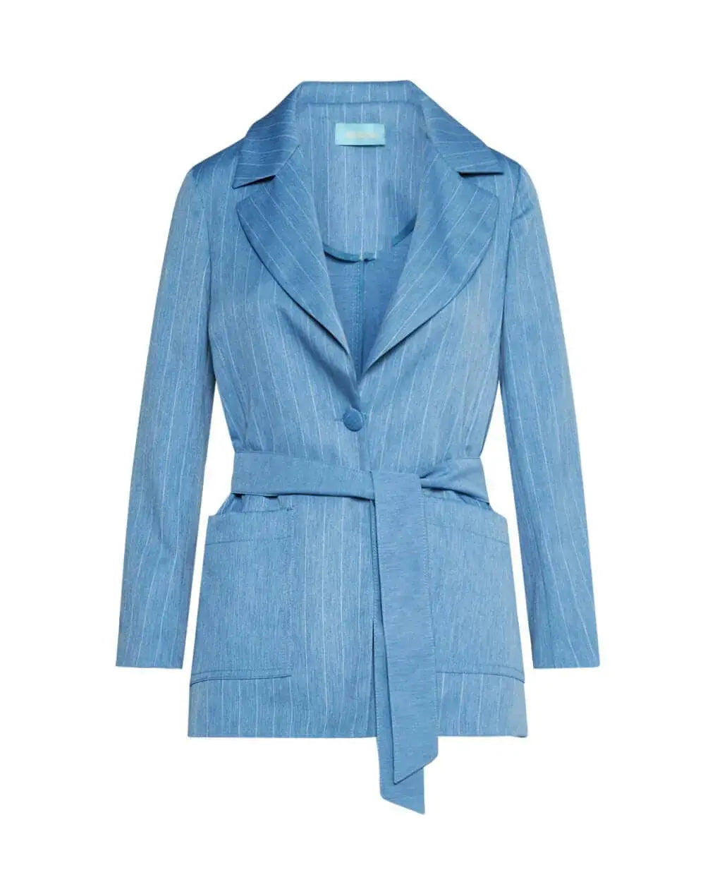 Spolverino in chambray gessato con cintura in vita DENIM DORABELLA
