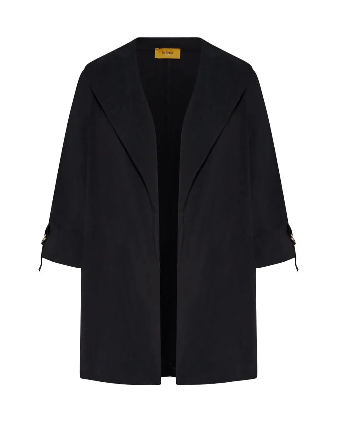 Spolverino in gabardine di misto viscosa elasticizzata con collo revers NERO DORABELLA PIU'