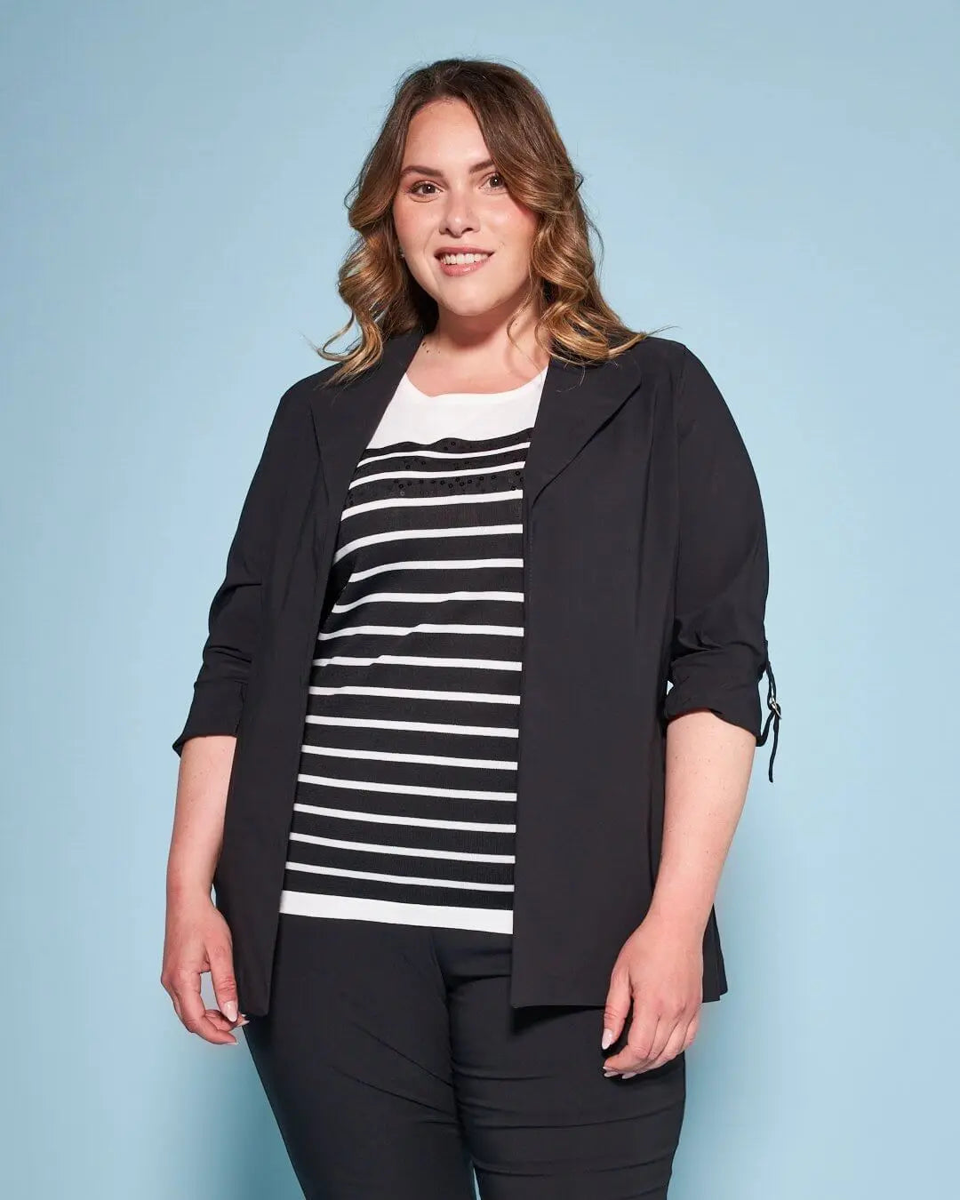 Spolverino in gabardine di misto viscosa elasticizzata con collo revers NERO DORABELLA PIU'