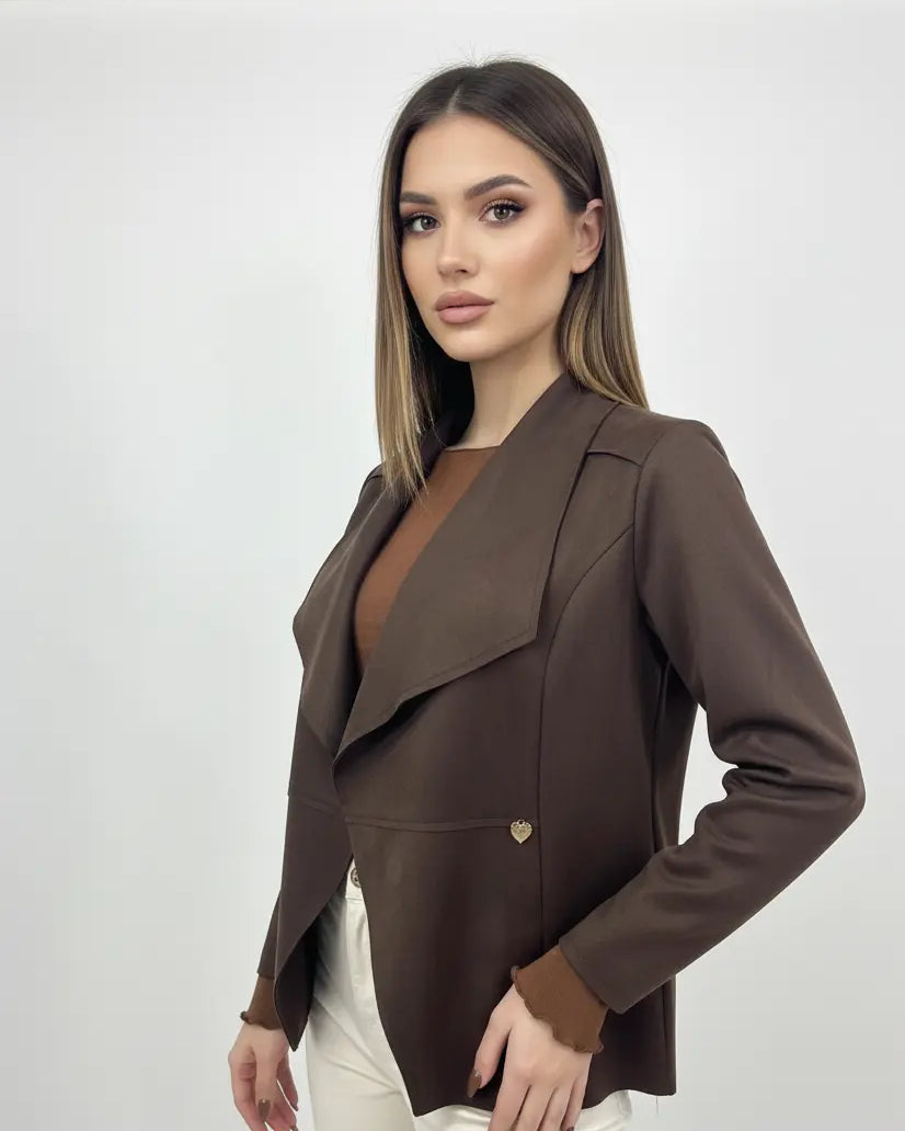 Spolverino in suede con rever sciallato DORABELLA