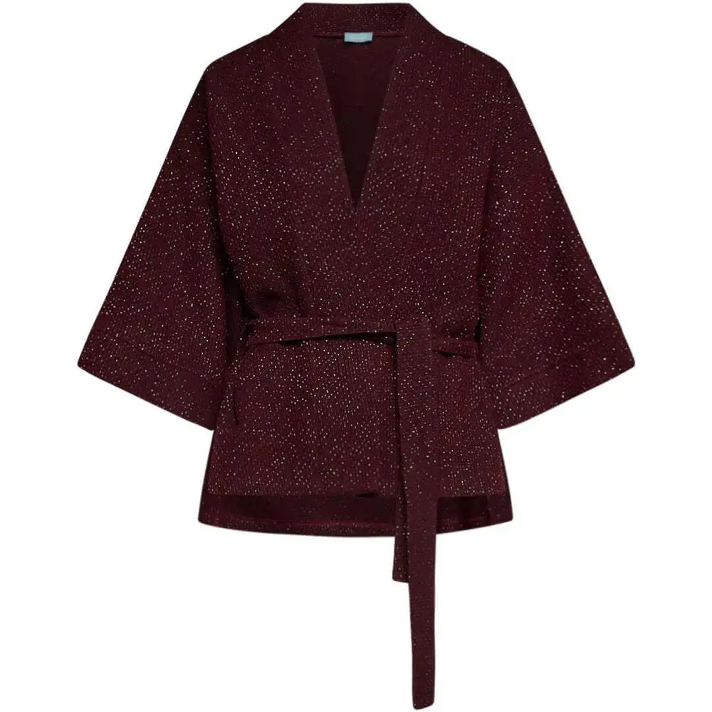 Spolverino kimono con cintura BURGUNDY DORABELLA