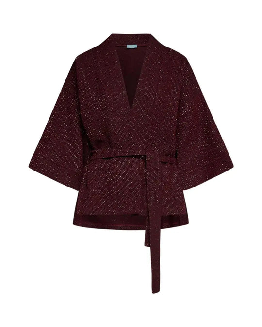 Spolverino kimono con cintura BURGUNDY DORABELLA