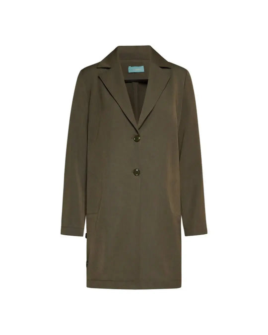 Spolvero con rever e spacchi con bottoni VERDE MILITARE DORABELLA