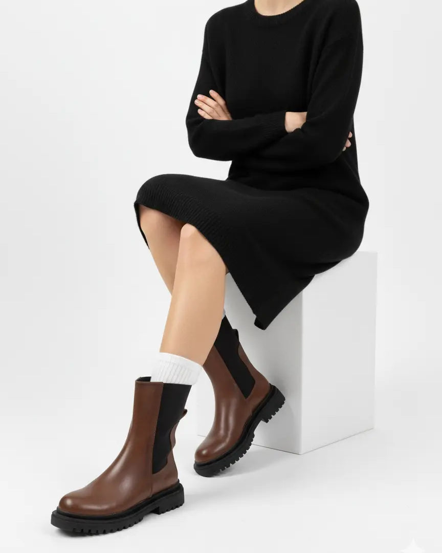 Stivaletti Chelsea Chunky in Pelle Dorabella