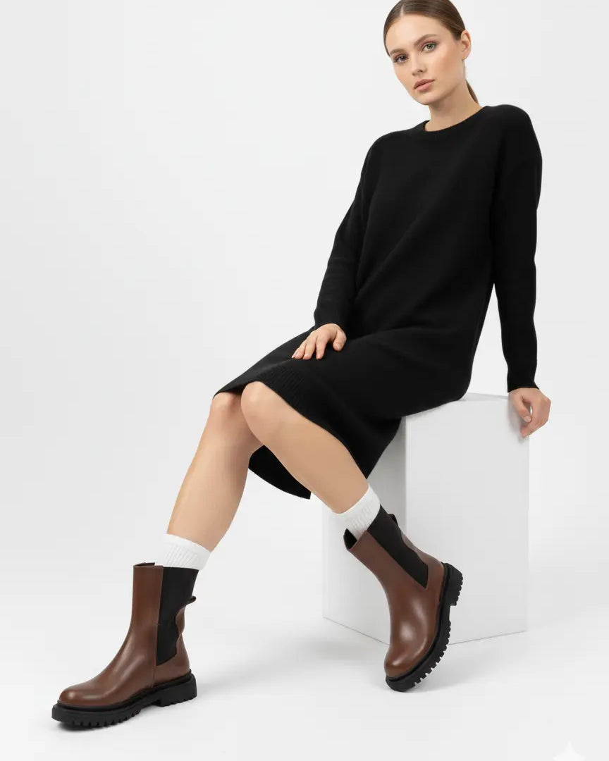 Stivaletti Chelsea Chunky in Pelle Dorabella