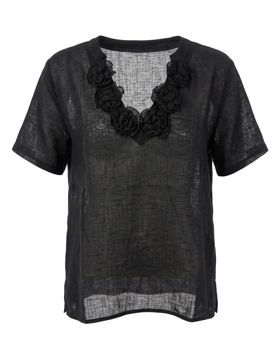T-Shirt Noir Romantique DORABELLA