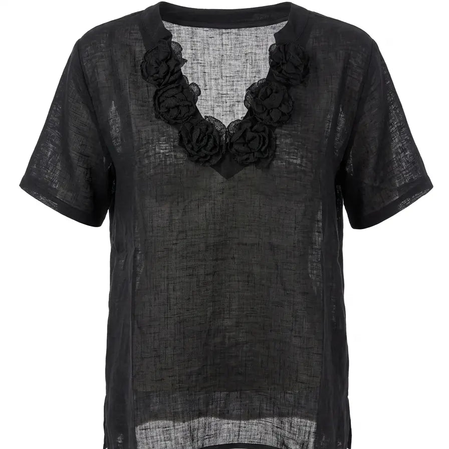 T-Shirt Noir Romantique DORABELLA