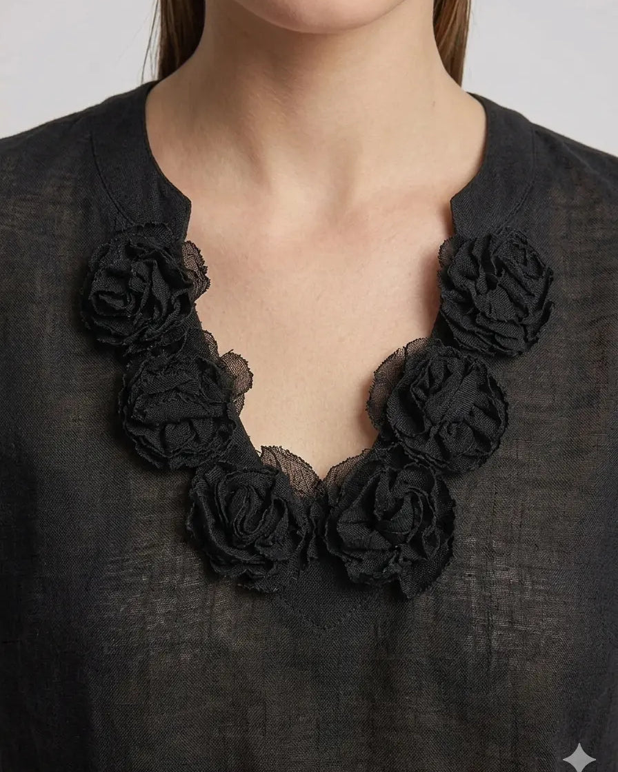 T-Shirt Noir Romantique DORABELLA