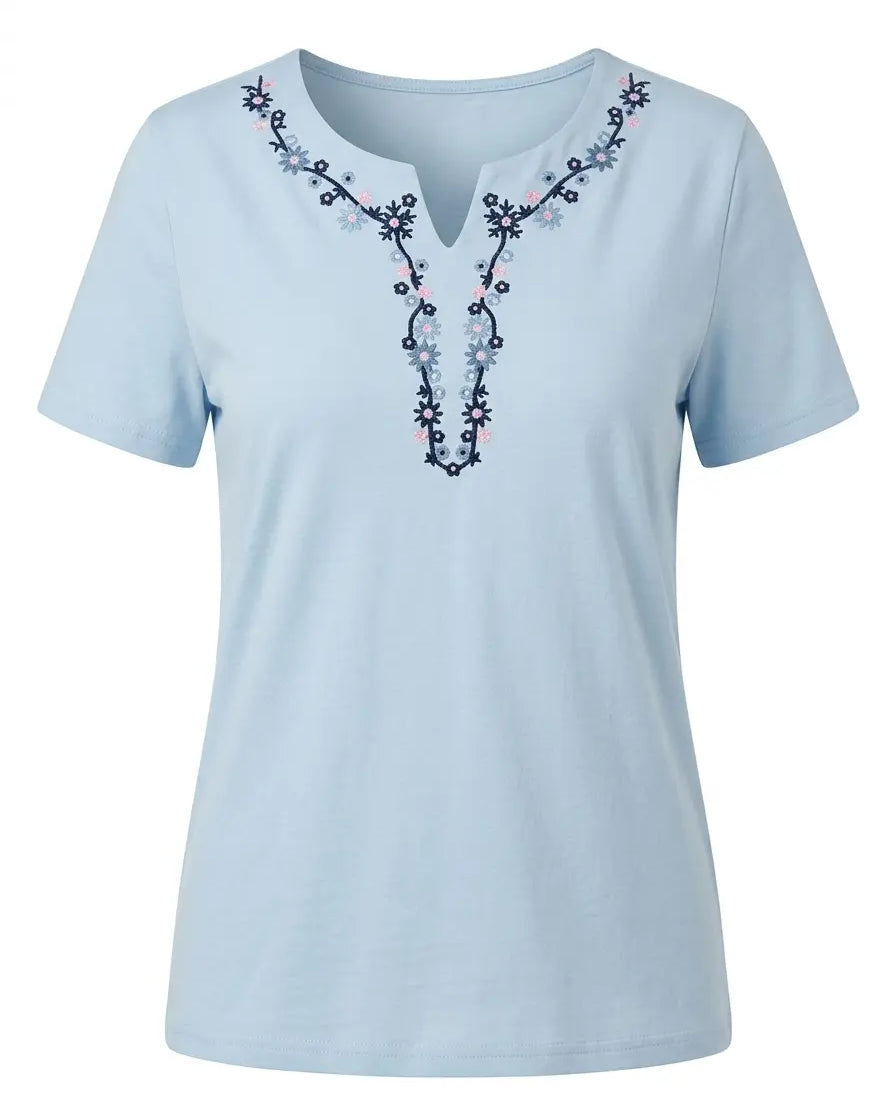 T-Shirt Scollo Ricamato DORABELLA