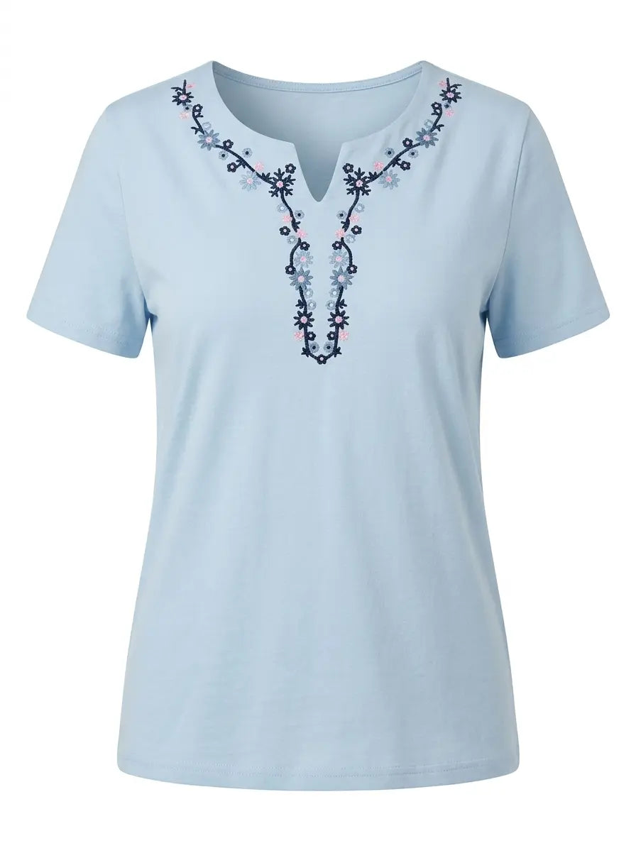 T-Shirt Scollo Ricamato DORABELLA