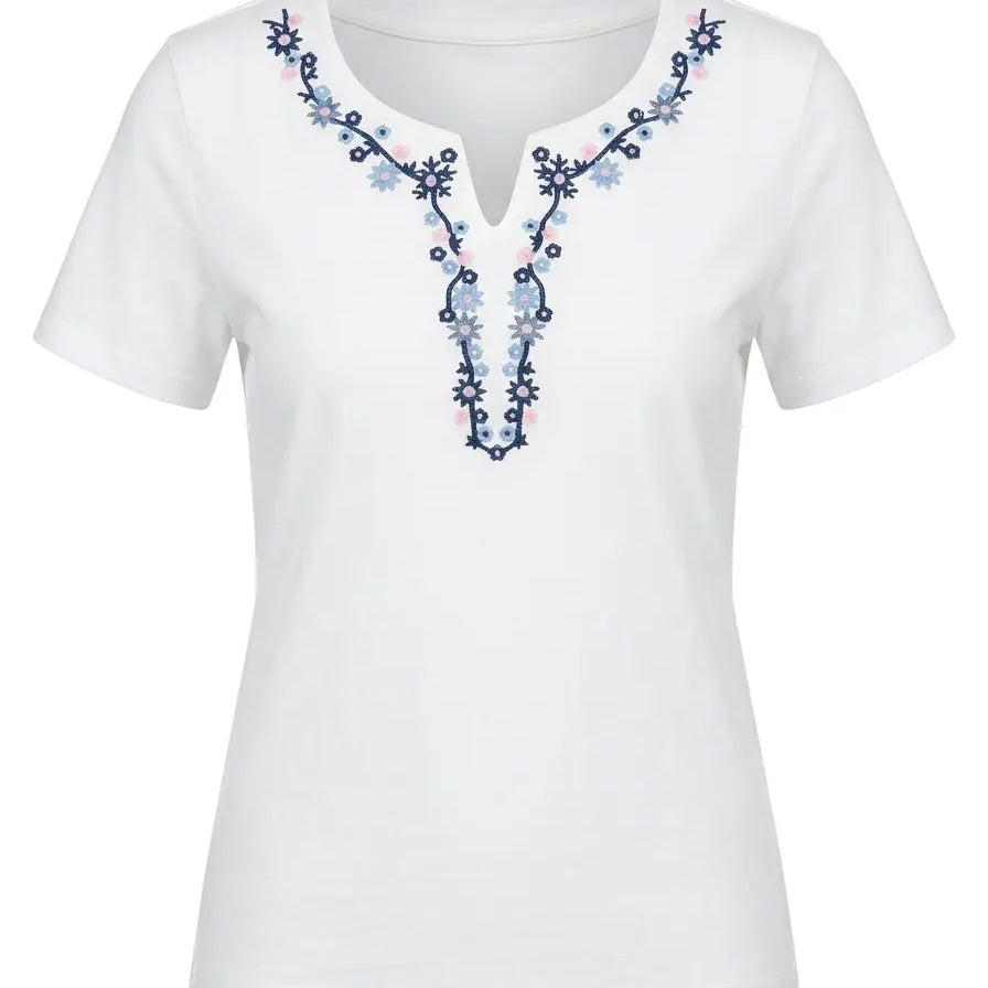 T-Shirt Scollo Ricamato DORABELLA