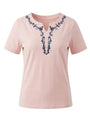 T-Shirt Scollo Ricamato DORABELLA