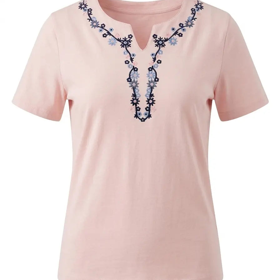 T-Shirt Scollo Ricamato DORABELLA