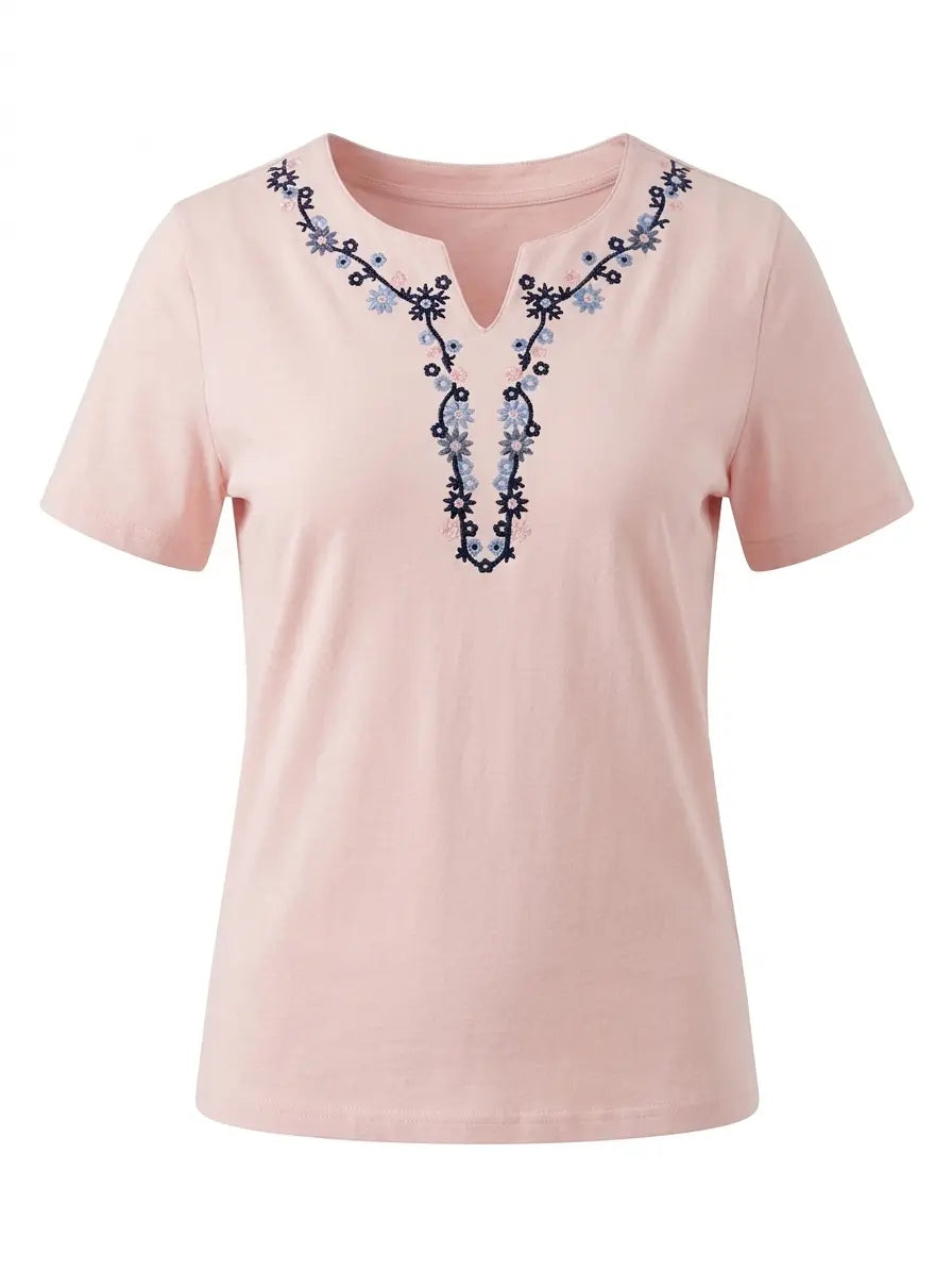 T-Shirt Scollo Ricamato DORABELLA