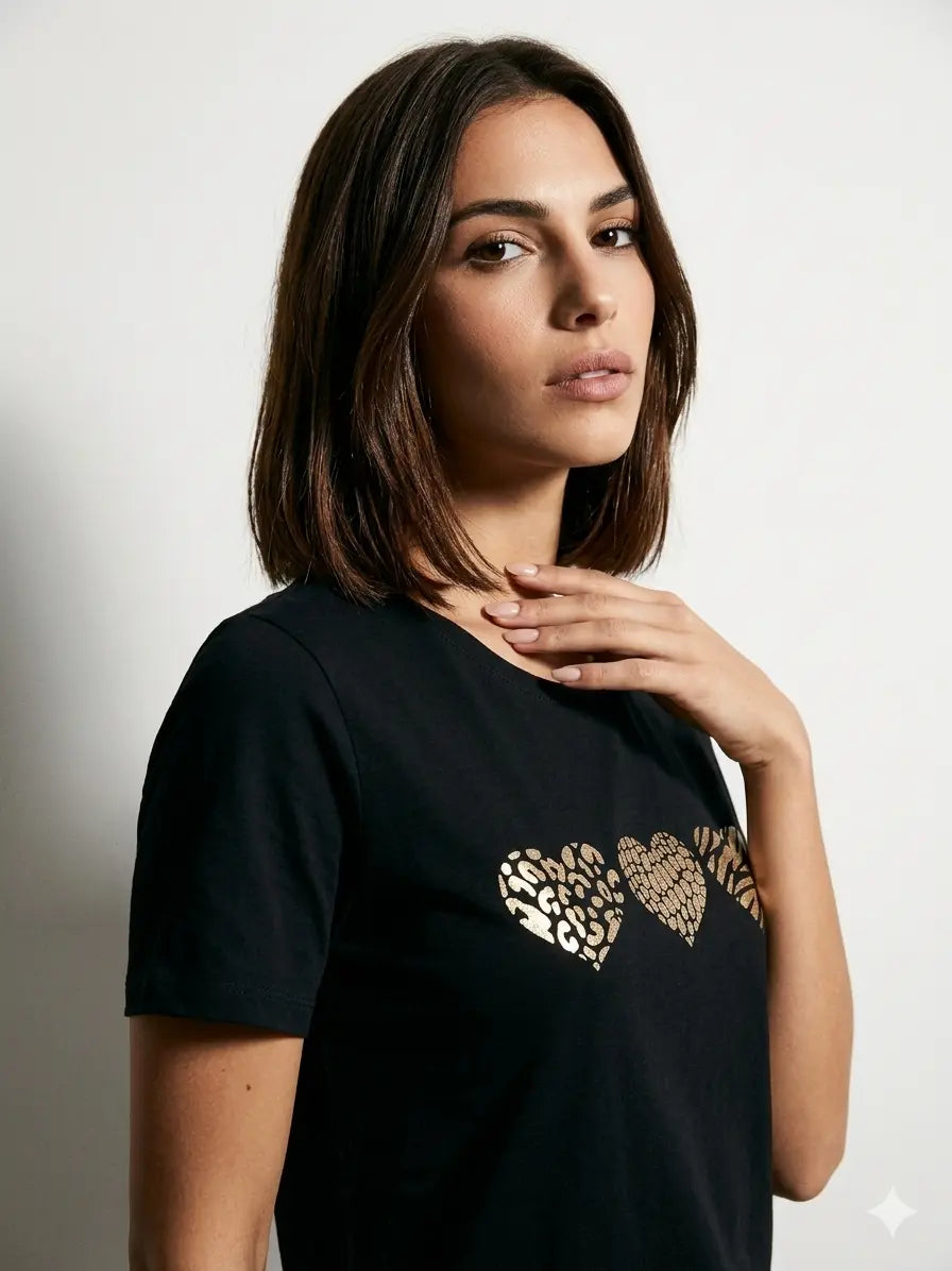 T-Shirt Stampa Cuori DORABELLA