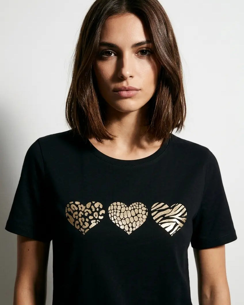 T-Shirt Stampa Cuori DORABELLA