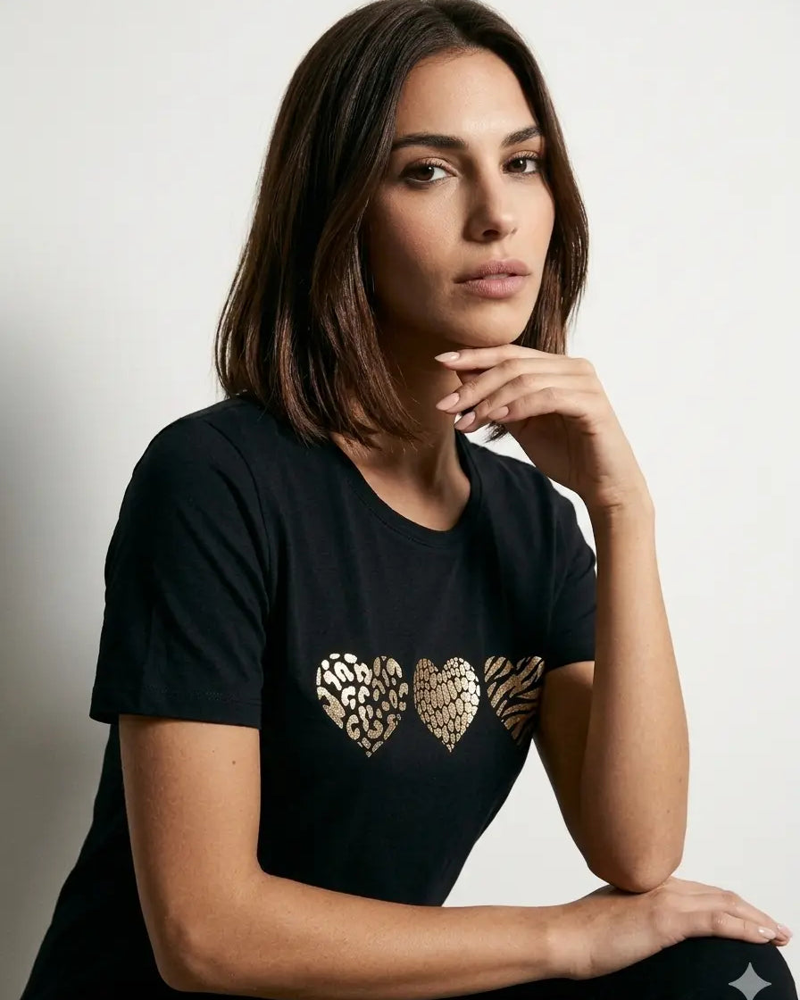 T-Shirt Stampa Cuori DORABELLA