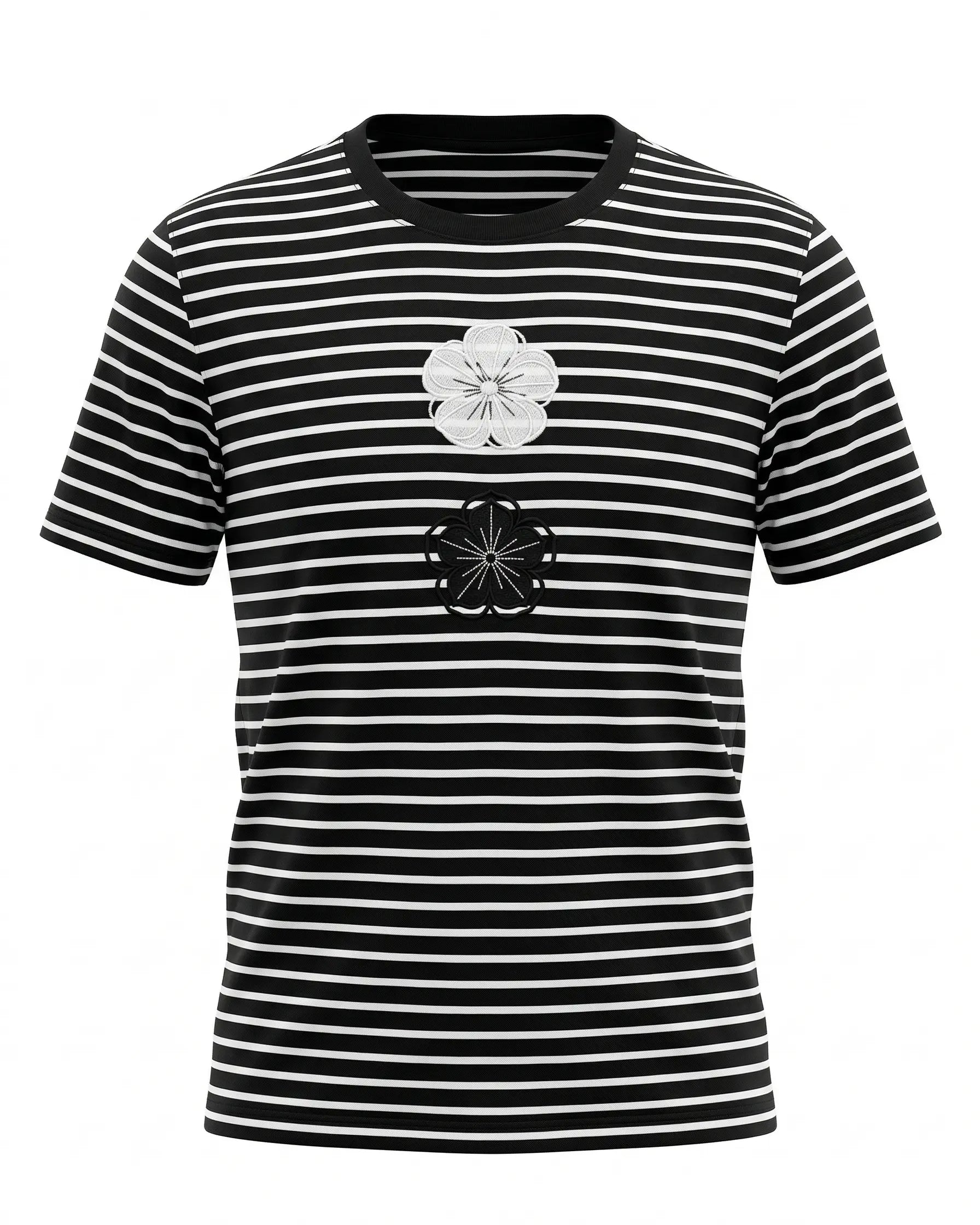 T-Shirt a righe con fiori DORABELLA