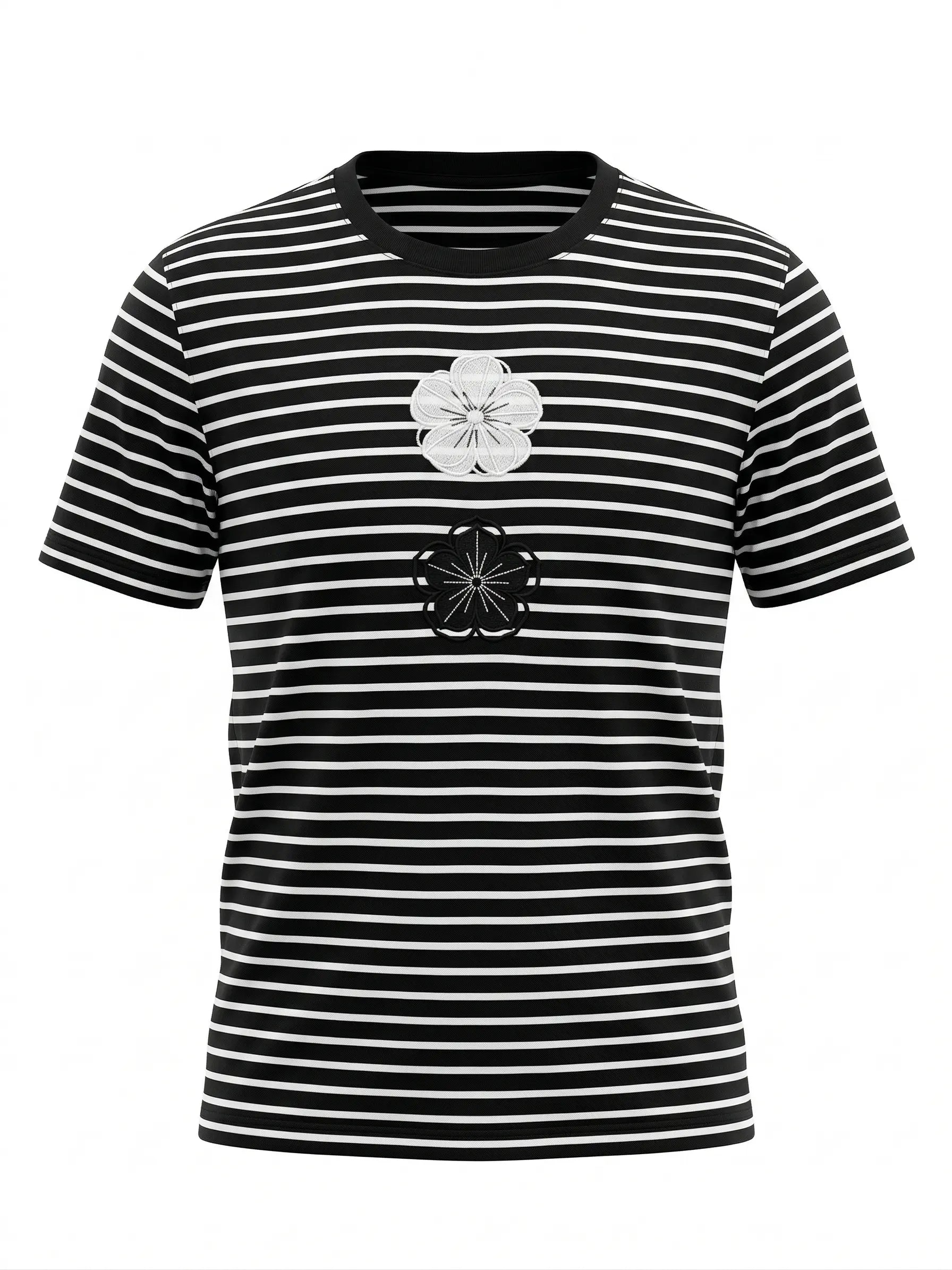 T-Shirt a righe con fiori DORABELLA