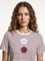 T-Shirt a righe con fiori DORABELLA